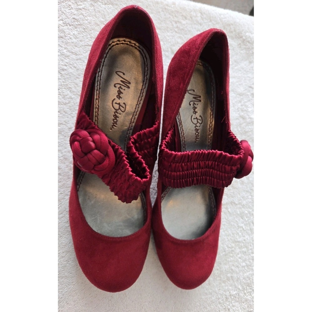 Miss Bison Womans Platform Heels Size 9M Burgundy‎